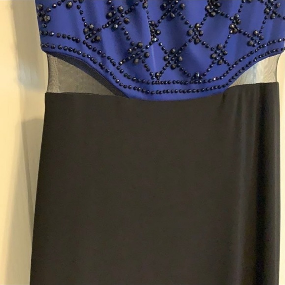 Blue and black Formal dress with beaded top - Picture 5 of 6
